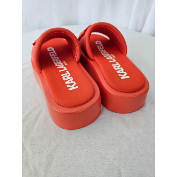 KARL LAGERFELD PARIS Women's Opal Stone Platform Slides Sandals Opal Size 5M - Picture 4 of 7